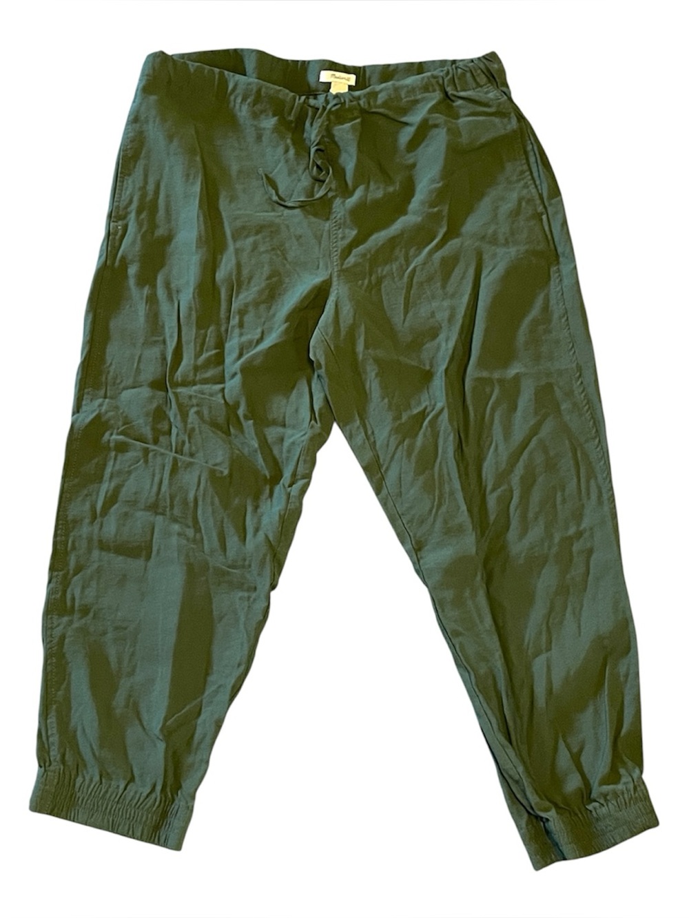 Madewell Lightweight Olive Green Drawstring Pants Slacks Size XL